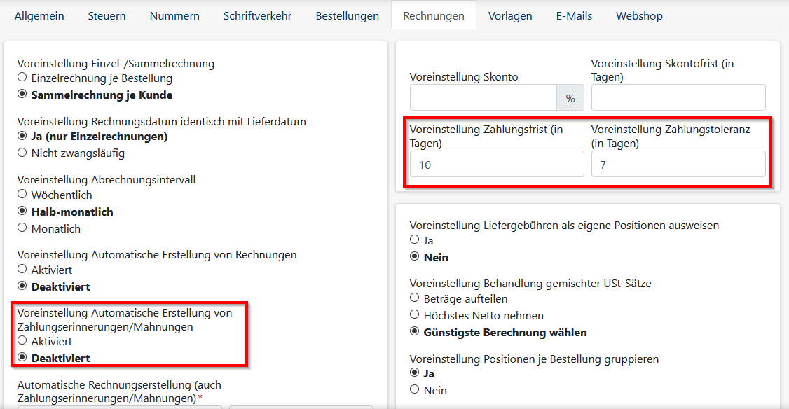 Mahnungen / Zahlungserinnerungen - automatische Erstellung