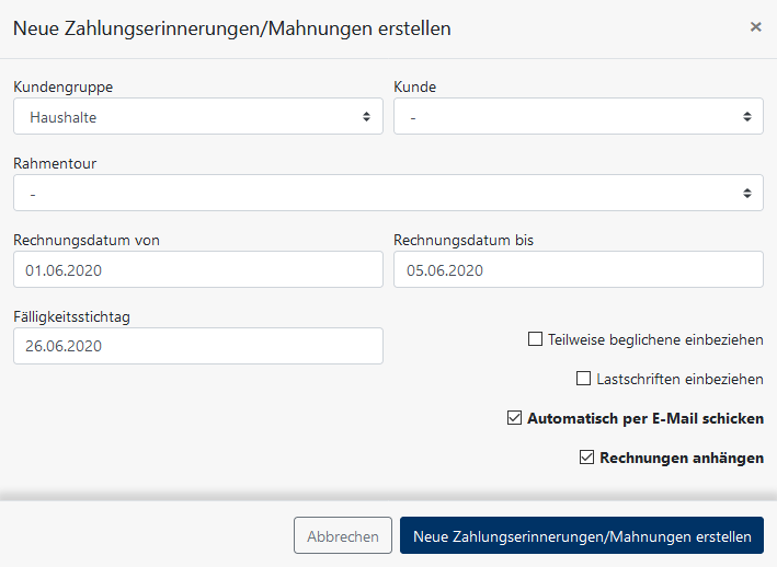 Mahnungen / Zahlungserinnerungen - wiederholte Erstellung