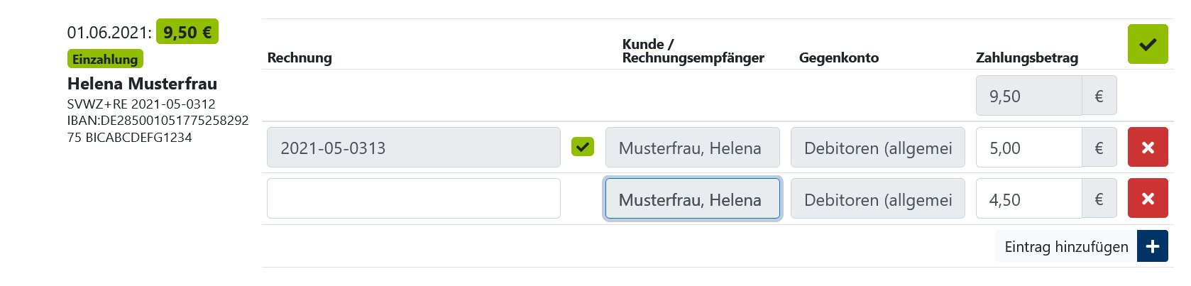 Buchhaltung - Splittbuchung