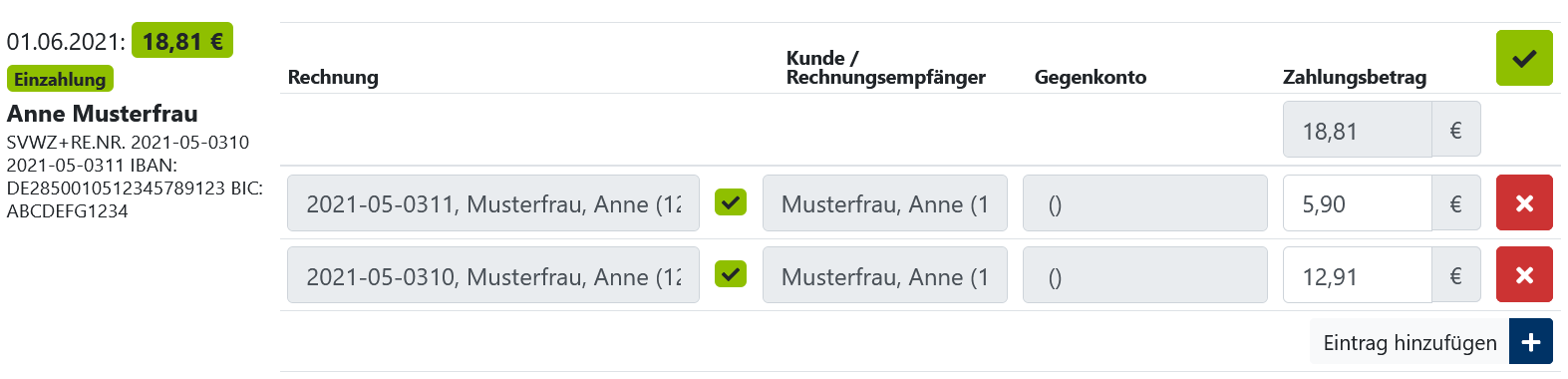 Buchhaltung - Splittbuchung