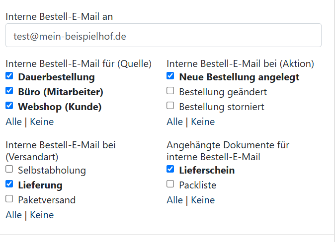 Einzelbestellung - Einzelbestellung Interne Bestell-E-Mail Formular