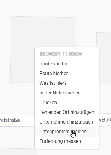 Google Maps - Datenproblem melden