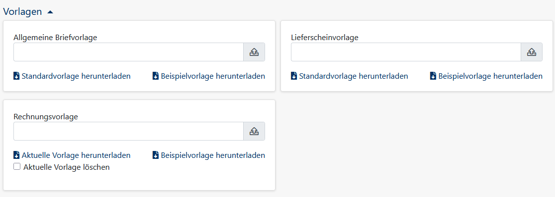 Kundengruppen Vorlagen Upload