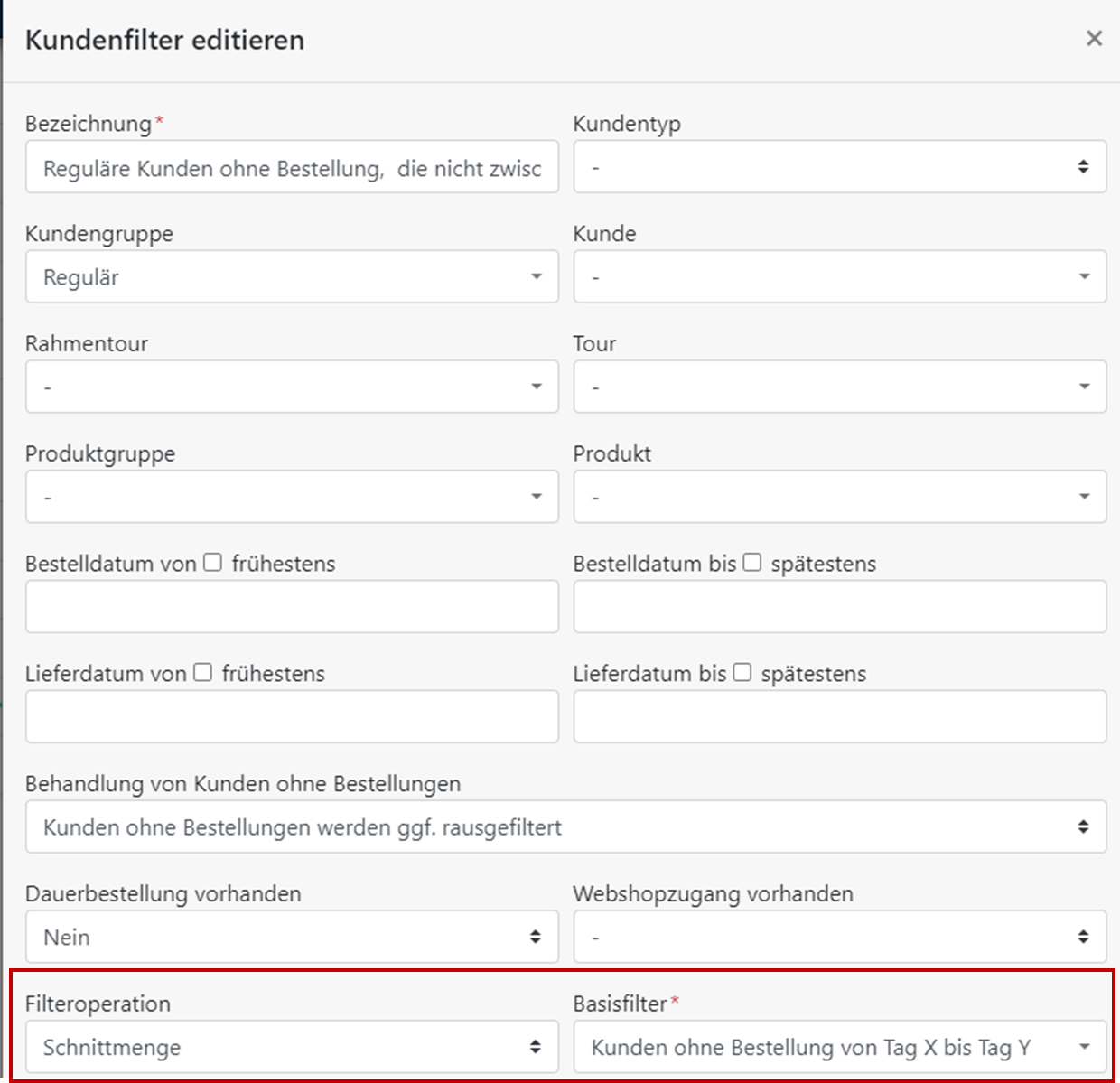 Kundenfilter Maske Einstellungen 2