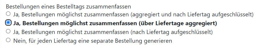 Lieferantenbestellungen zusammenfassen