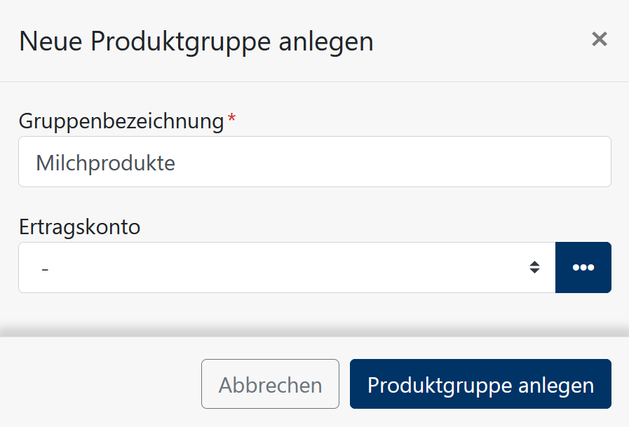 Produktgruppe anlegen