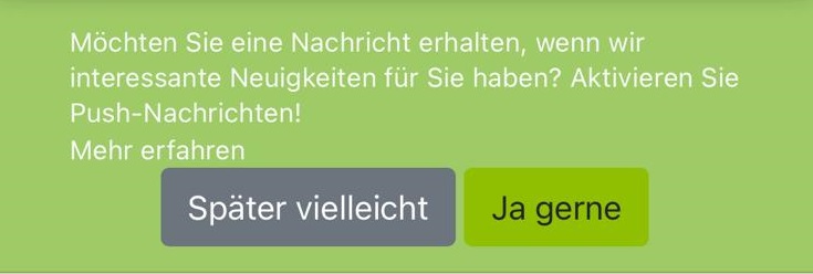 Bestell-App - Push-Nachricht - Einwilligung – Beispiel