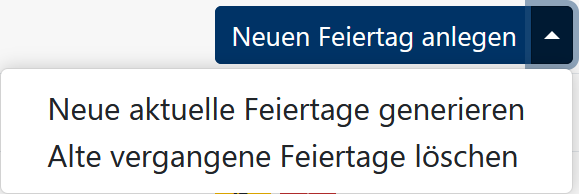 Verwaltung Feiertage